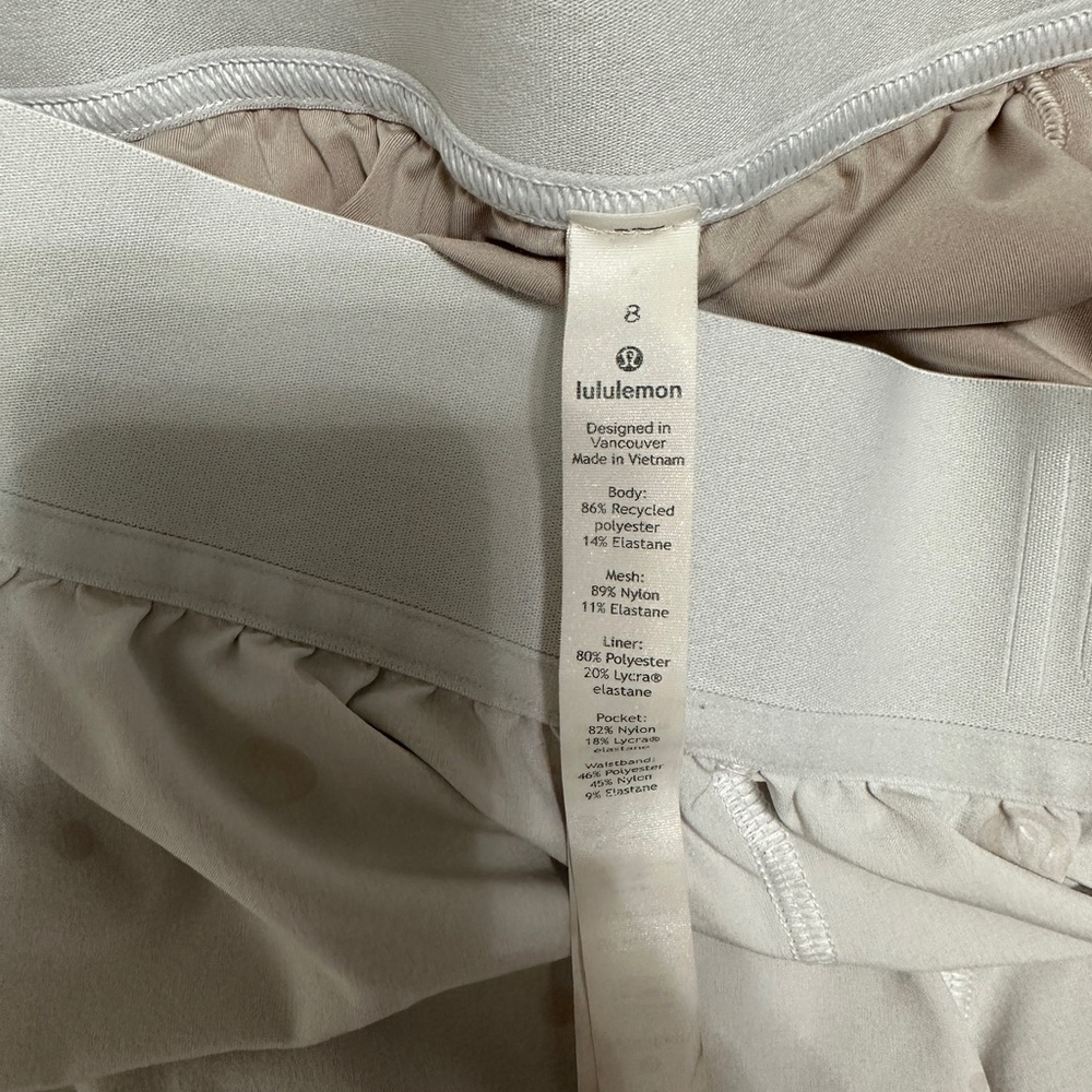 Lululemon Hotty Hot shorts. Size 8. 4in inseam. White